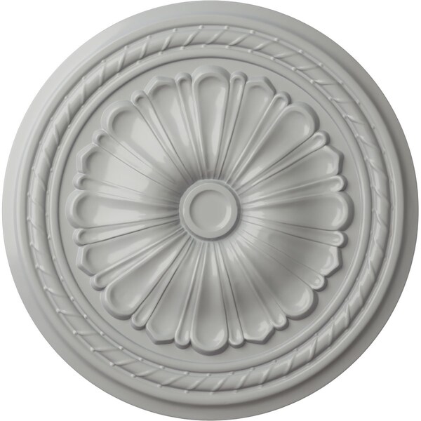 Ekena Millwork Alexa Ceiling Medallion (Fits Canopies up to 2 7/8"), Hand-Painted Frost, 20 1/2"OD x 1 7/8"P CM20ALFRF - main